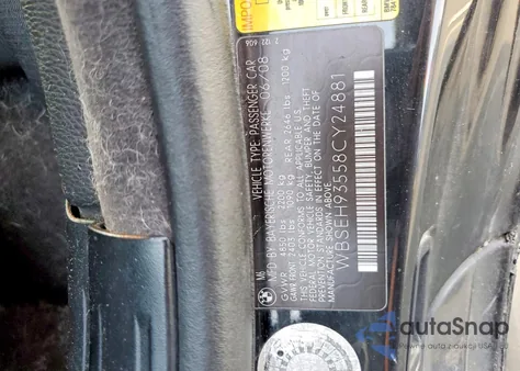 2008 BMW M6 из США, поврежденный, VIN WBSEH93558CY24881